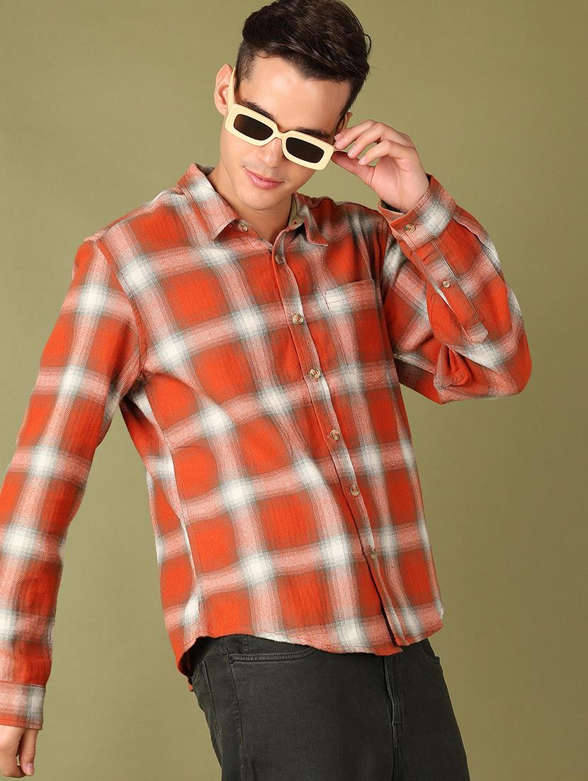 men checkered long sleeve regular fit casual shirt - 21522877 - Standard Image - 1