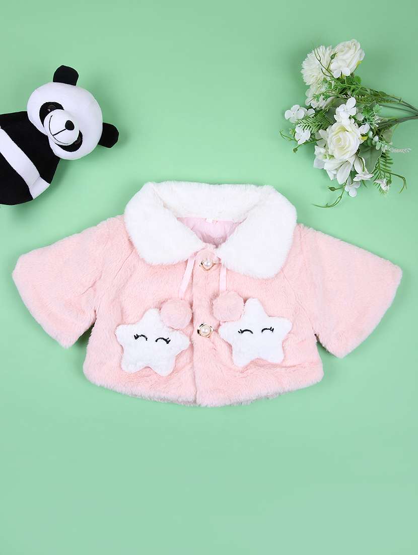 girls long sleeve fur jacket