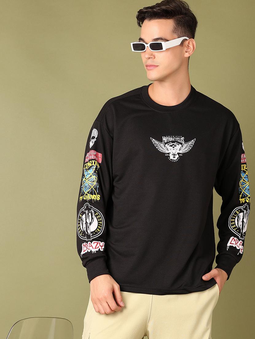 men front & back print long sleeve t-shirt - 21522900 - Standard Image - 1