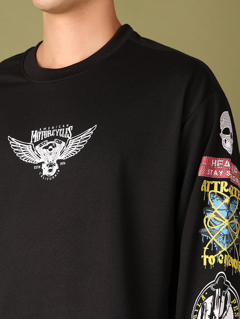 men front & back print long sleeve t-shirt - 21522900 - Standard Image - 4