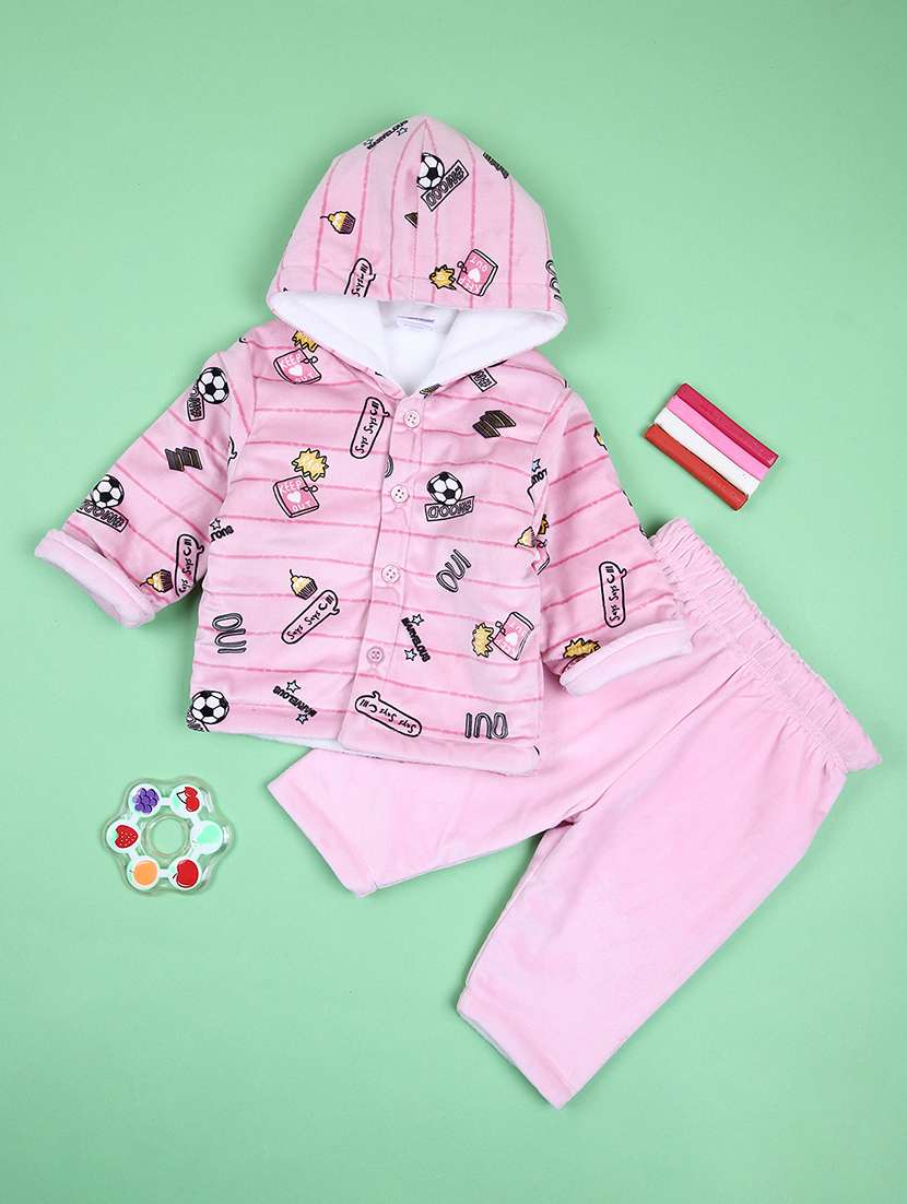 boys printed winter wear full length set
