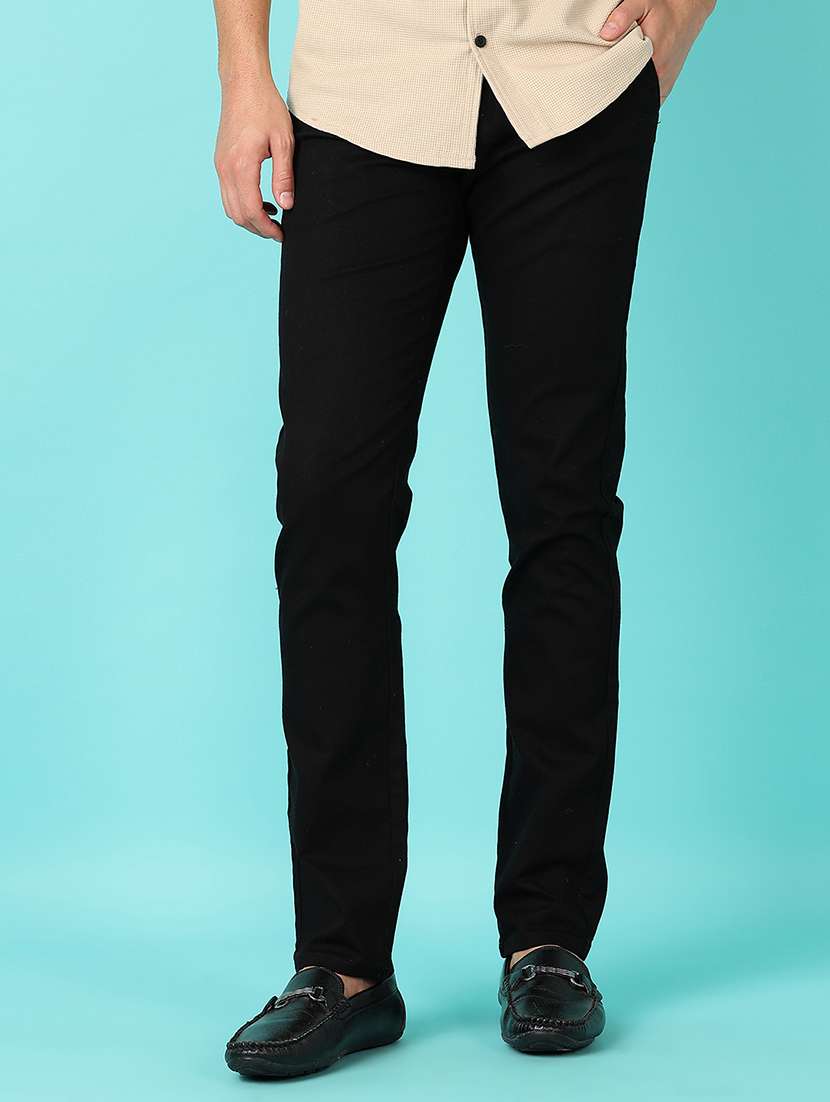 men solid slim fit chinos casual trouser - 21522963 -  Standard Image - 1