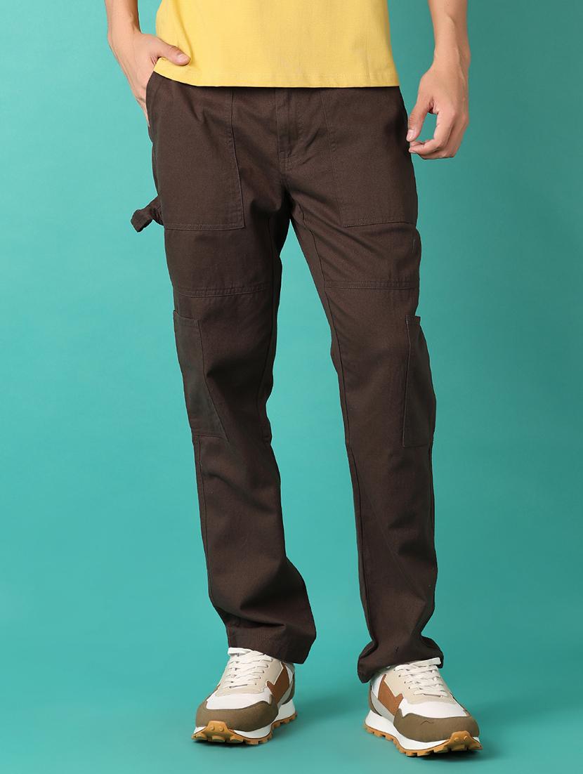 men solid mid rise regular fit cargo - 21523015 -  Standard Image - 1