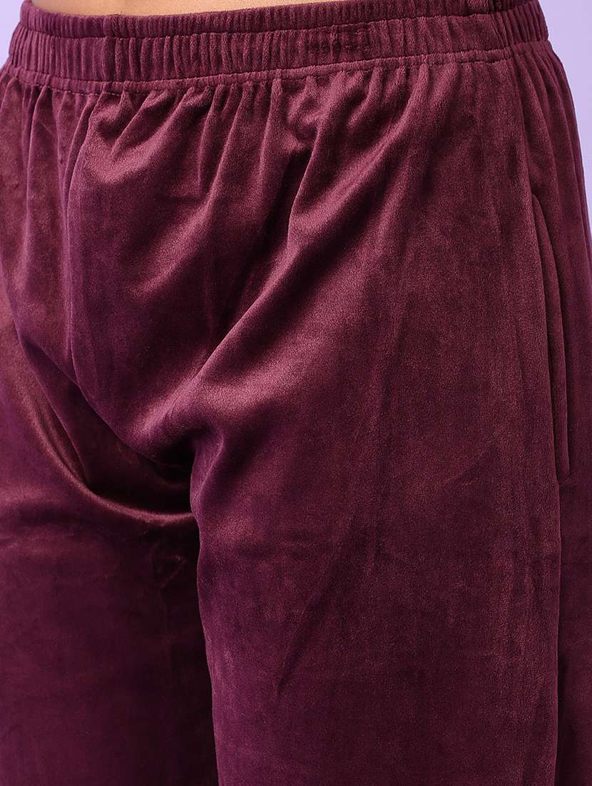 women solid with work long sleeve kurta pant set - 21523075 -  Standard Image - 4