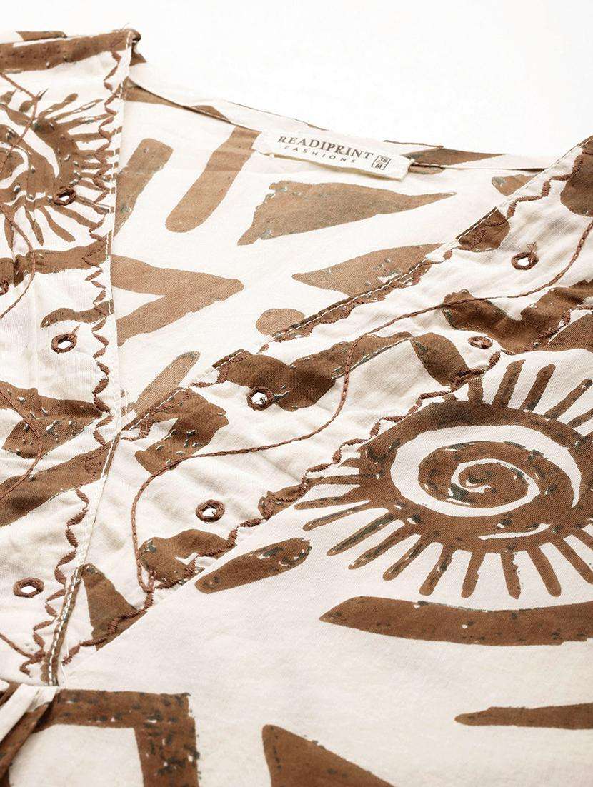 women printed v neck kurta palazzo set - 21523115 -  Standard Image - 1