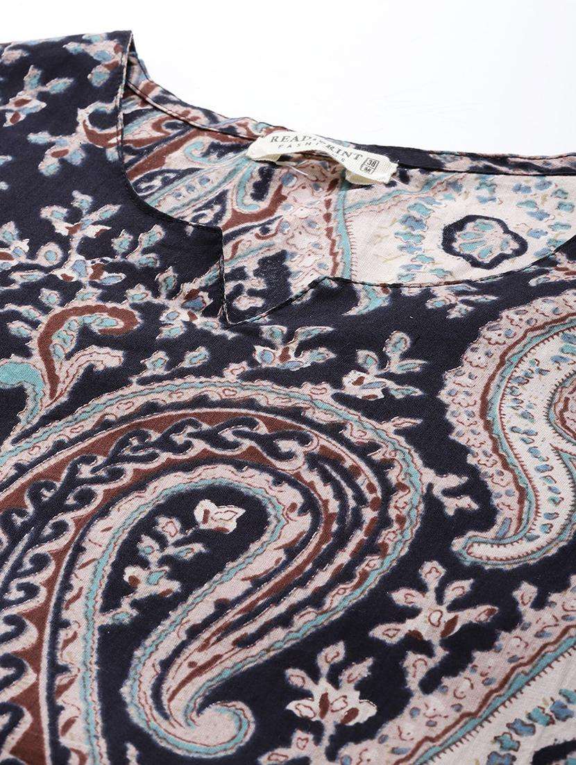 women paisley notch neck kurta palazzo set - 21523118 -  Standard Image - 1