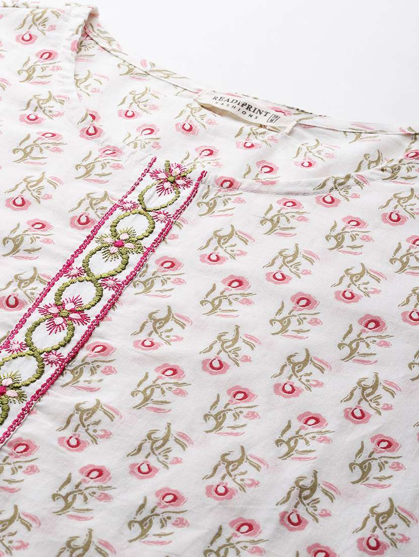 women floral round neck kurta pant set - 21523139 -  Standard Image - 4