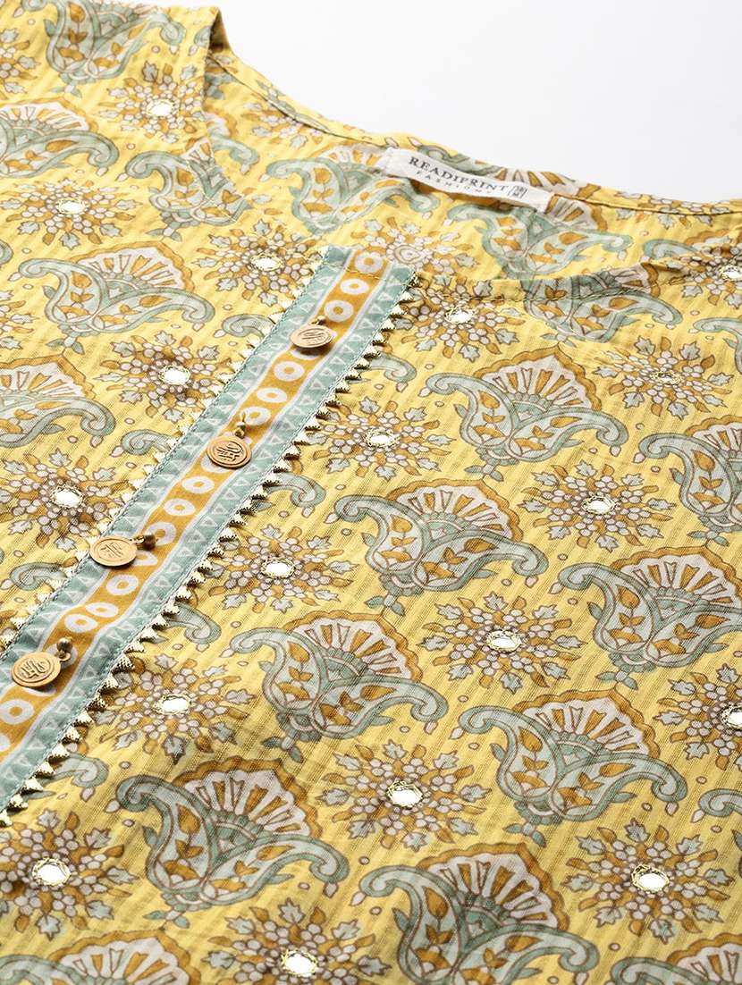 women printed round neck kurta pant set - 21523140 -  Standard Image - 4