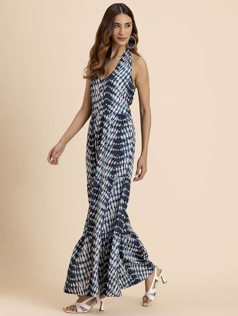 women tie & dye printed halter neck jumpsuit - 21523149 -  Standard Image - 1