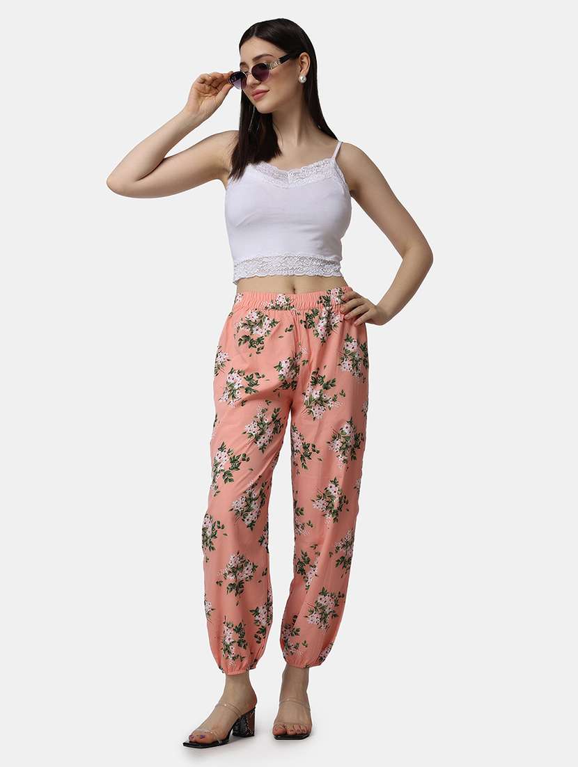women floral printed regular fit joggers - 21523413 - Standard Image - 6