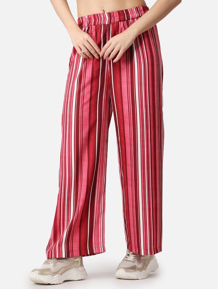 women striped printed wide leg trouser - 21523417 -  Standard Image - 1