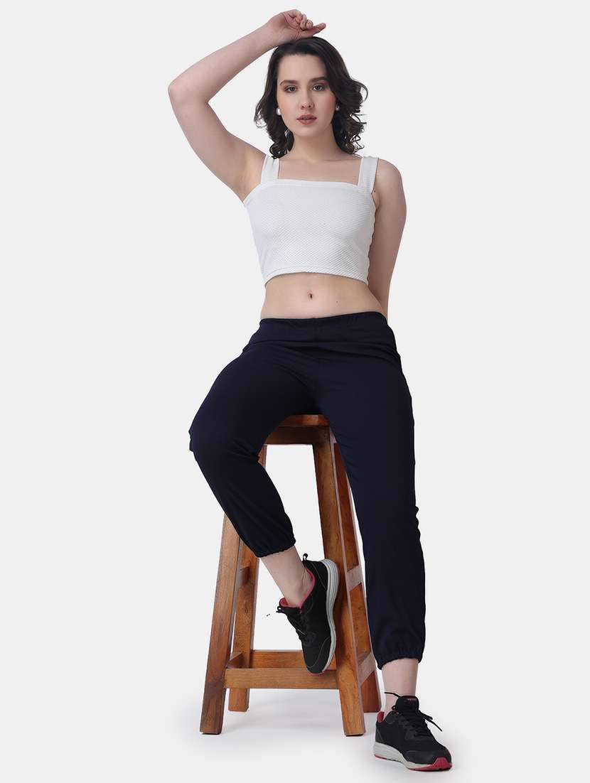 women solid relaxed fit jogger - 21523436 - Standard Image - 6