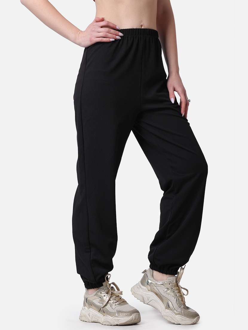 women solid relaxed fit jogger - 21523437 - Standard Image - 1
