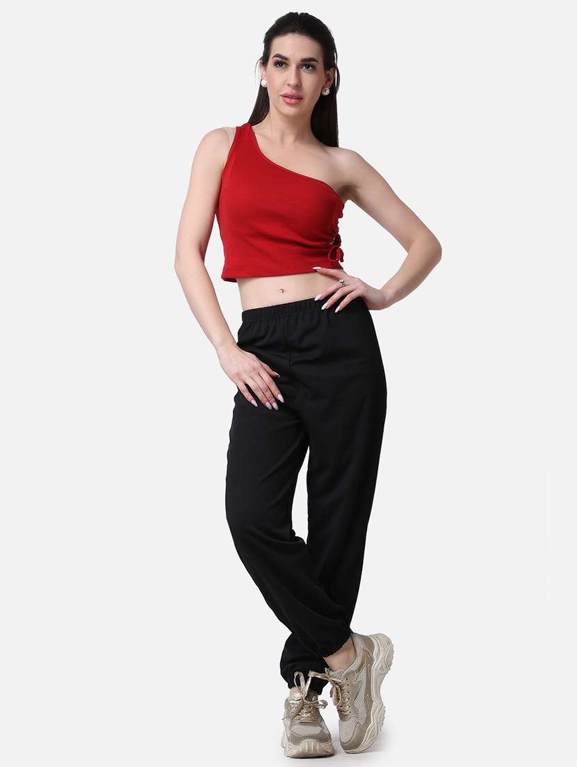 women solid relaxed fit jogger - 21523437 - Standard Image - 4