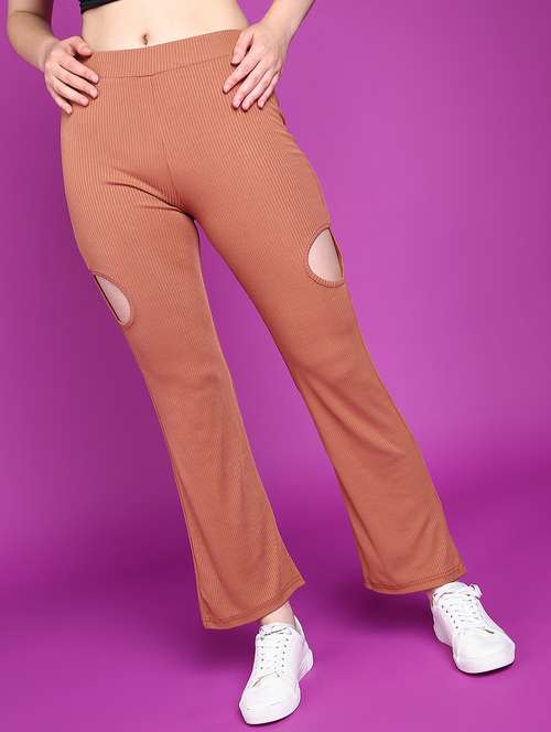 women solid mid rise bootcut trouser - 21523465 -  Standard Image - 0