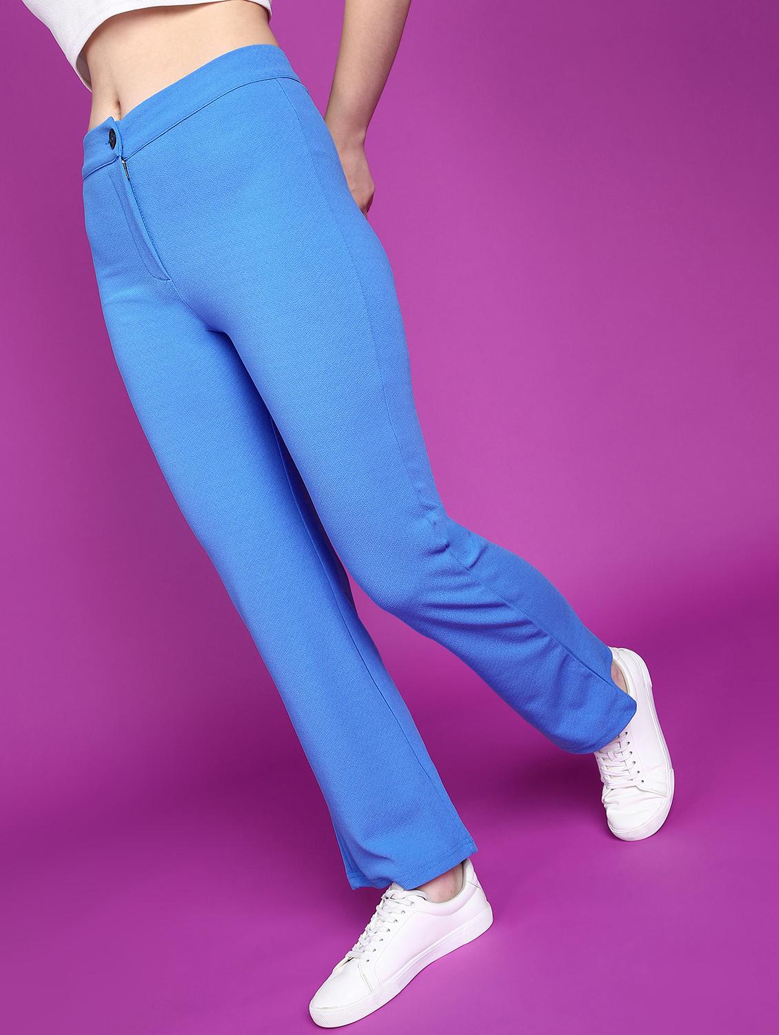 women solid mid rise bootcut trouser - 21523466 - Standard Image - 1