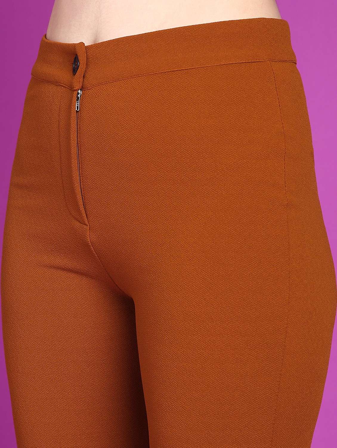 women solid high rise bootcut trouser - 21523468 -  Standard Image - 4