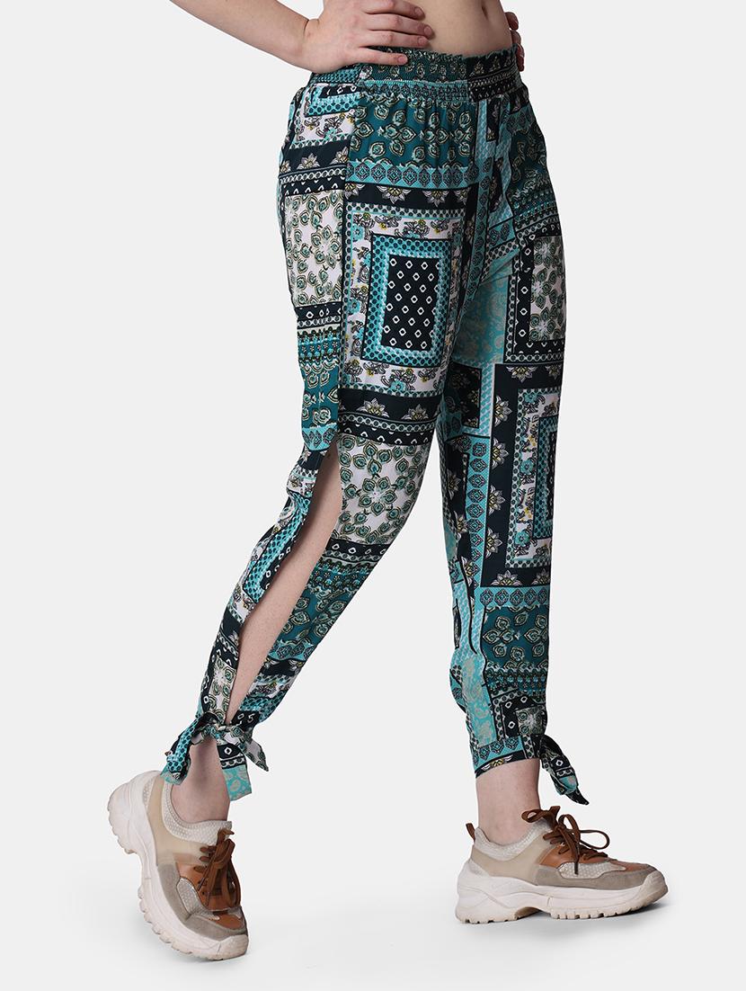 women printed mid rise trouser - 21523471 -  Standard Image - 1