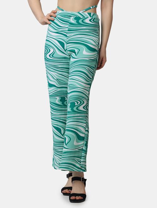 women printed wide leg trouser - 21523483 - Standard Image - 0