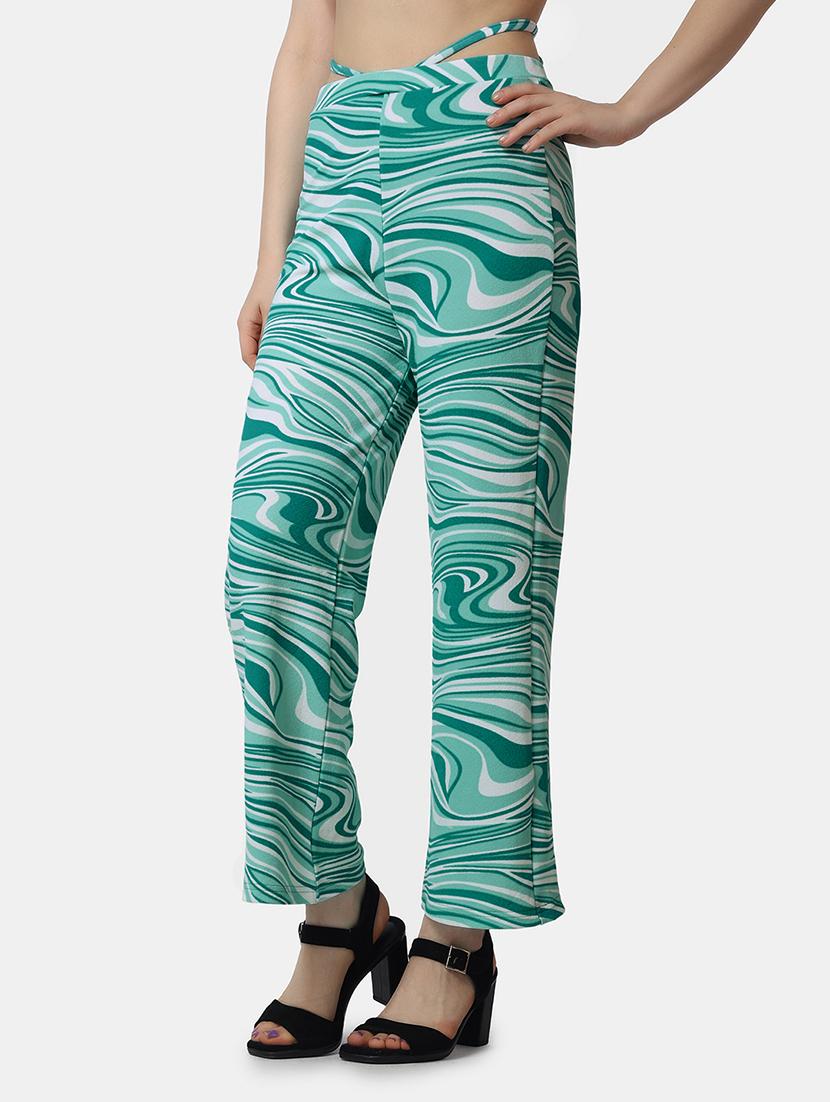 women printed wide leg trouser - 21523483 - Standard Image - 1