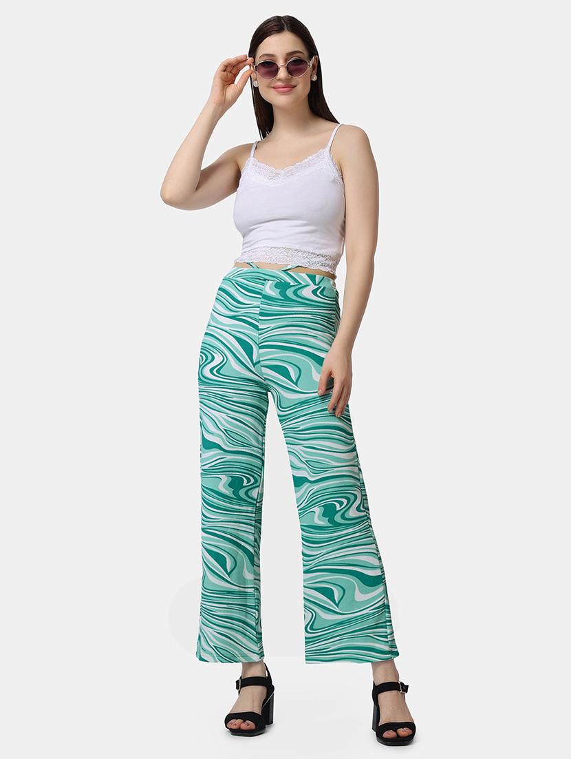 women printed wide leg trouser - 21523483 - Standard Image - 4
