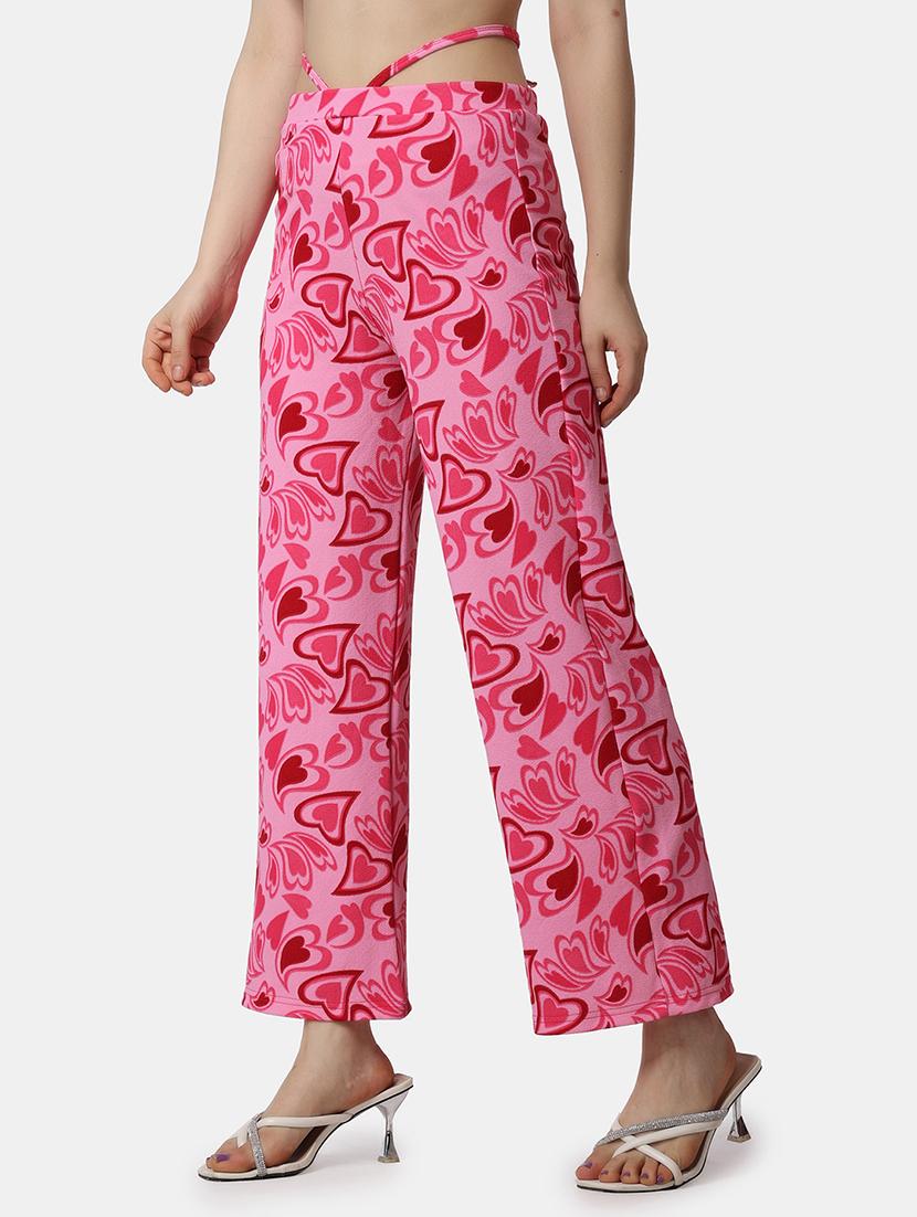 women printed wide leg trouser - 21523484 - Standard Image - 1