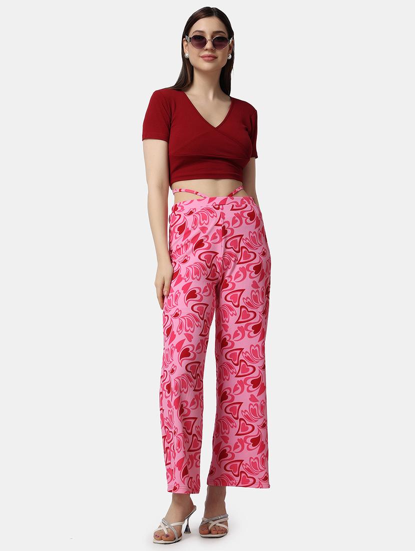 women printed wide leg trouser - 21523484 - Standard Image - 4