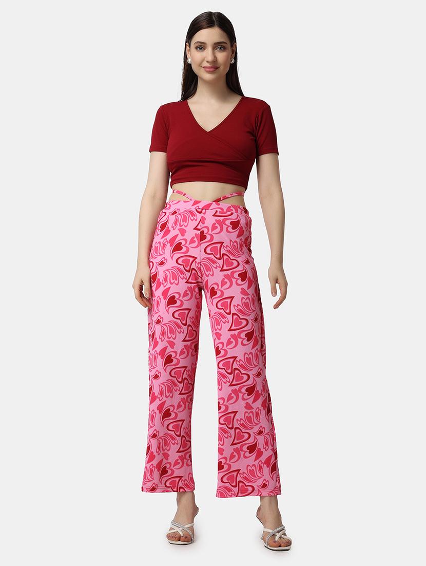 women printed wide leg trouser - 21523484 - Standard Image - 6