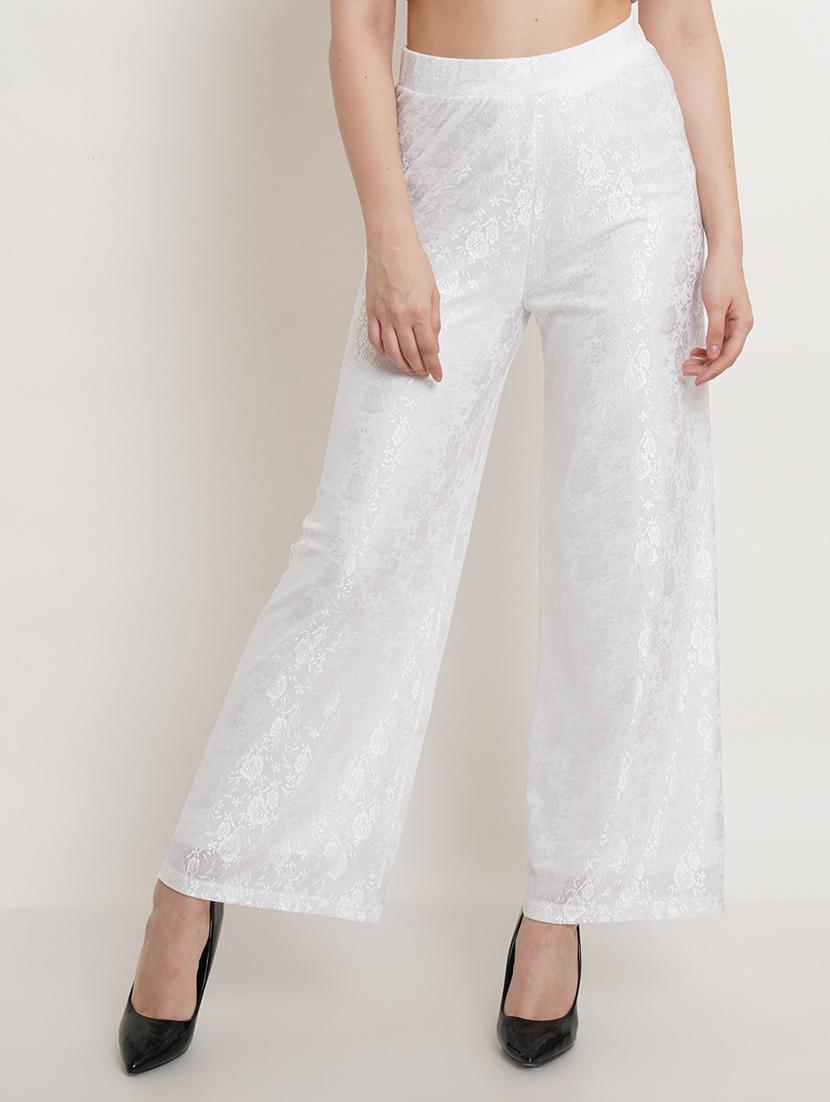 women self design wide leg trouser - 21523502 - Zoom Image - 0