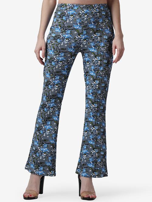 women floral printed regular fit bootcut trouser - 21523503 -  Standard Image - 0