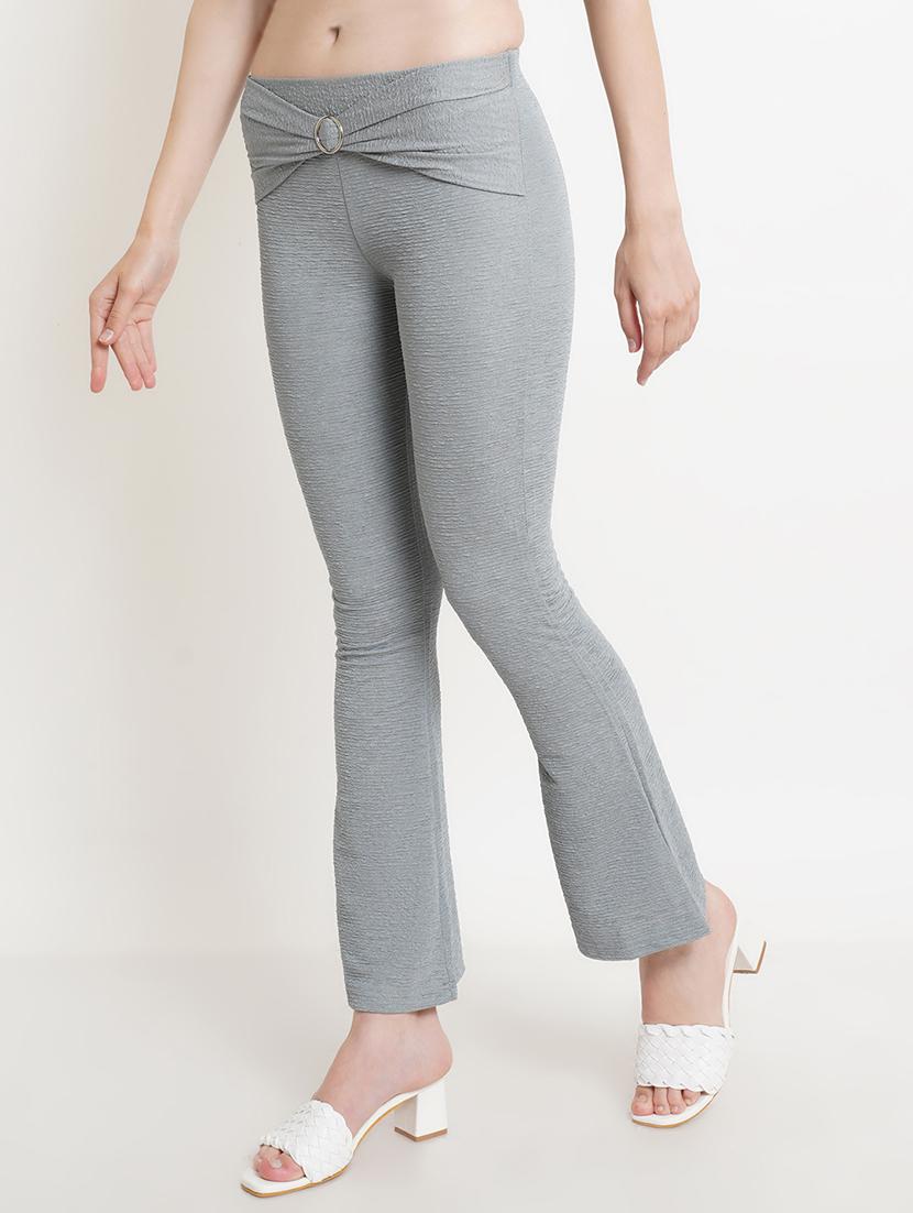 women self design regular fit bootcut trouser - 21523515 -  Standard Image - 1