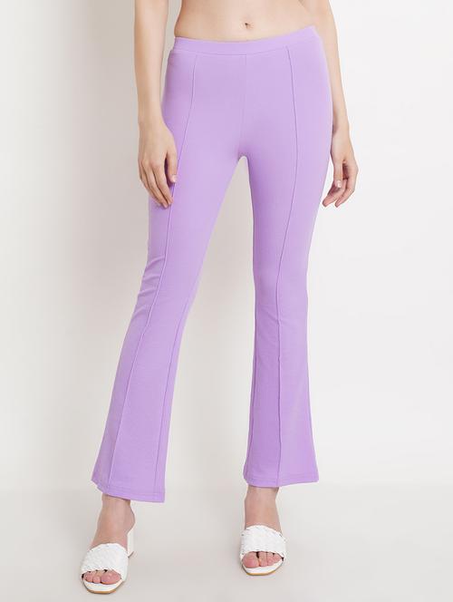 women solid regular fit bootcut trouser - 21523519 - Standard Image - 0