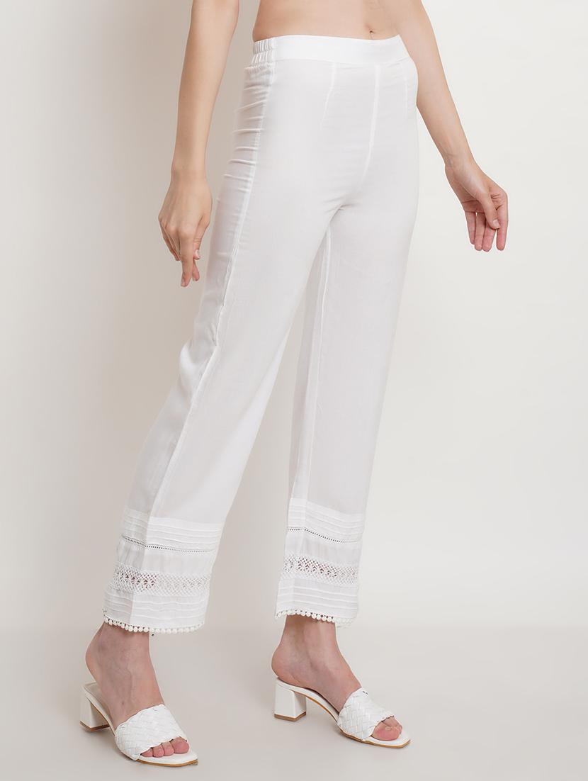 women solid relaxed fit peg trouser - 21523526 - Standard Image - 1