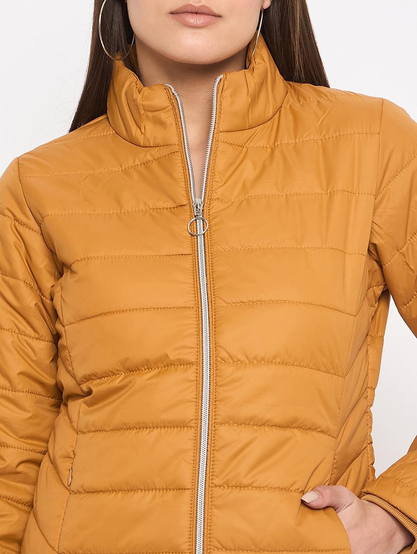 women solid long sleeves quilted jacket - 21523539 - Standard Image - 4