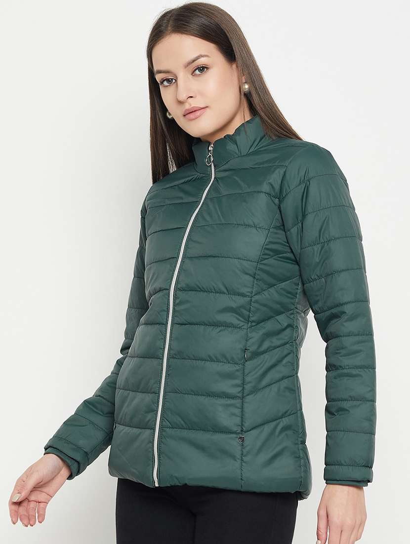 women solid long sleeves bomber jacket - 21523540 -  Standard Image - 1