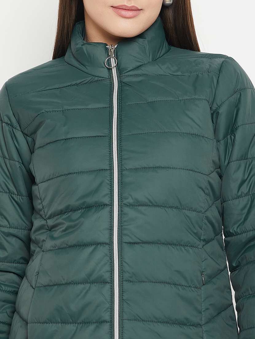 women solid long sleeves bomber jacket - 21523540 -  Standard Image - 4