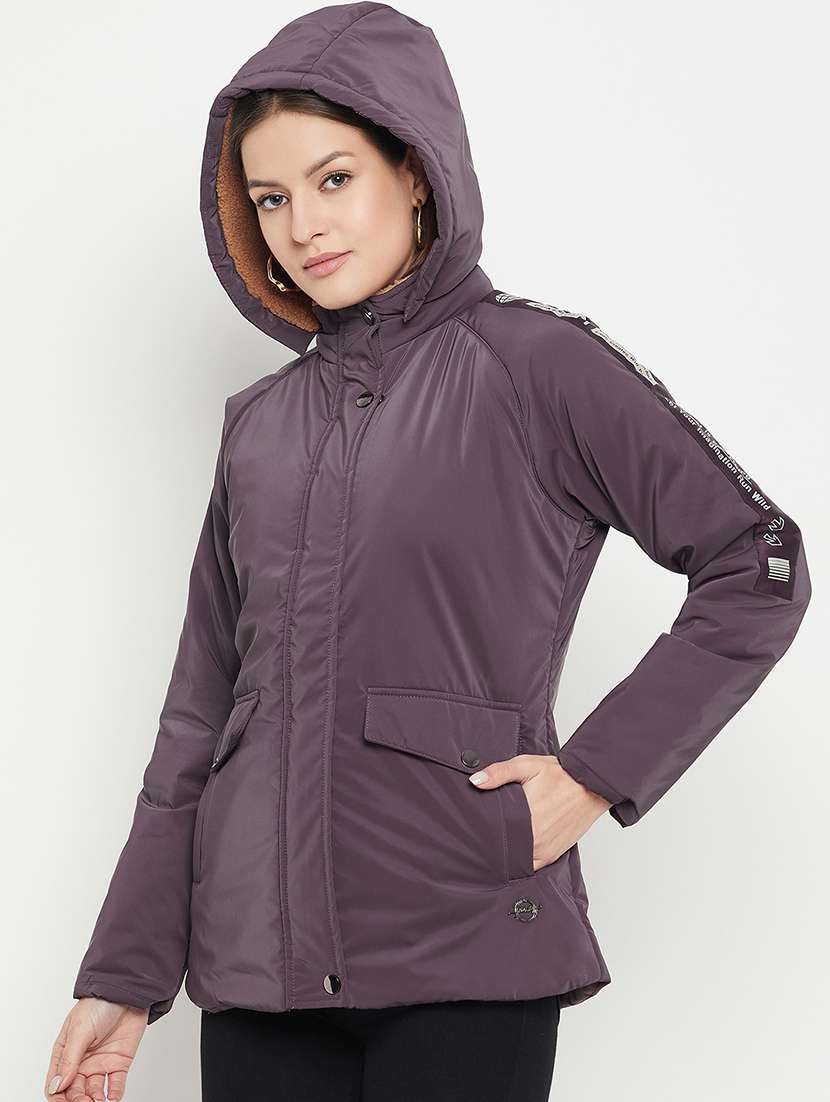 women solid long sleeves bomber jacket - 21523553 -  Standard Image - 1