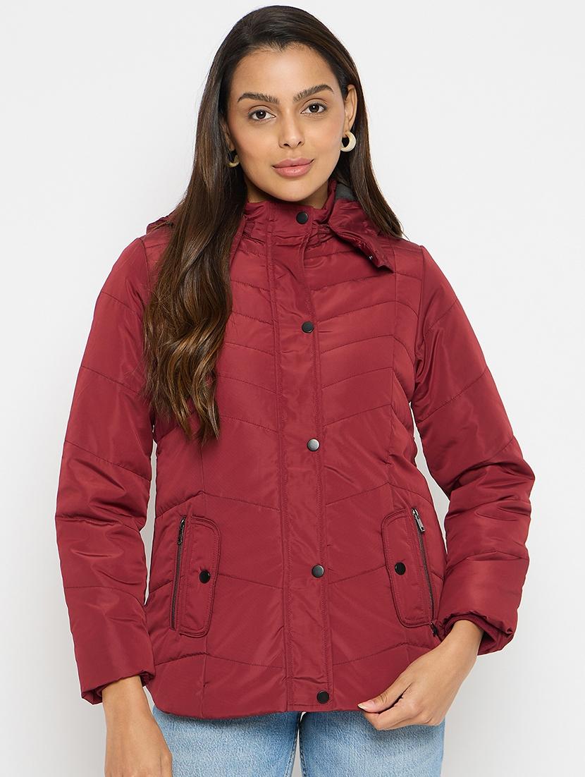 women solid long sleeves bomber jacket - 21523555 -  Zoom Image - 0