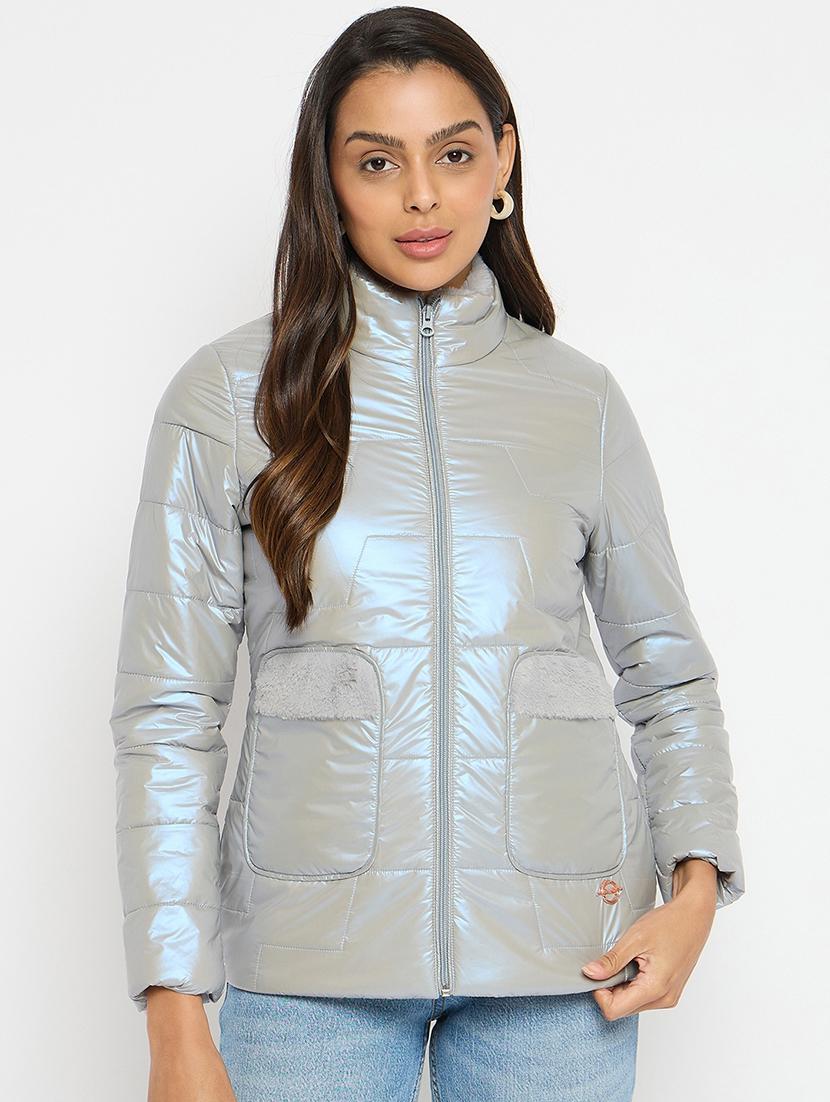 women solid long sleeves bomber jacket - 21523568 - Zoom Image - 0