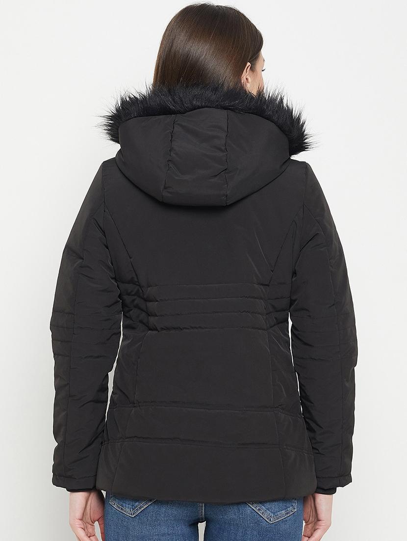 women solid long sleeves quilted jacket - 21523579 - Standard Image - 1