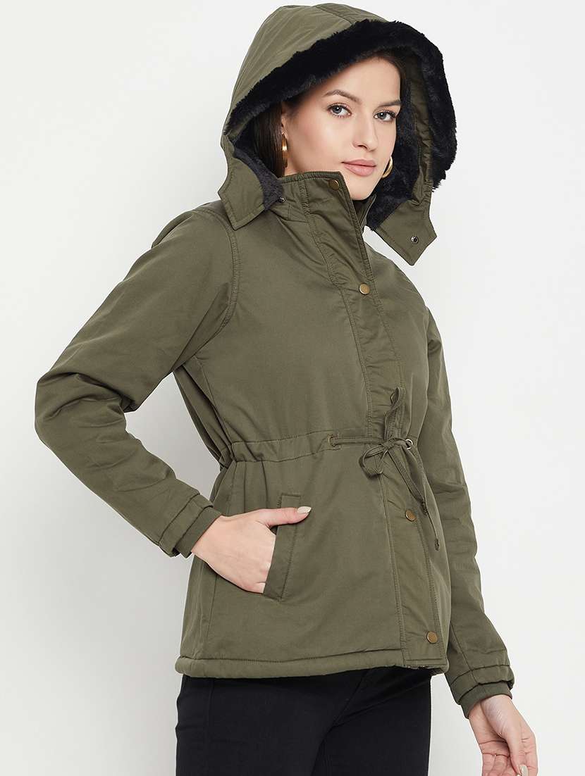 women solid long sleeves bomber jacket - 21523580 -  Standard Image - 1