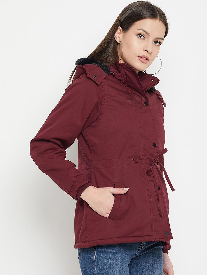 women solid long sleeves quilted jacket - 21523581 - Standard Image - 1