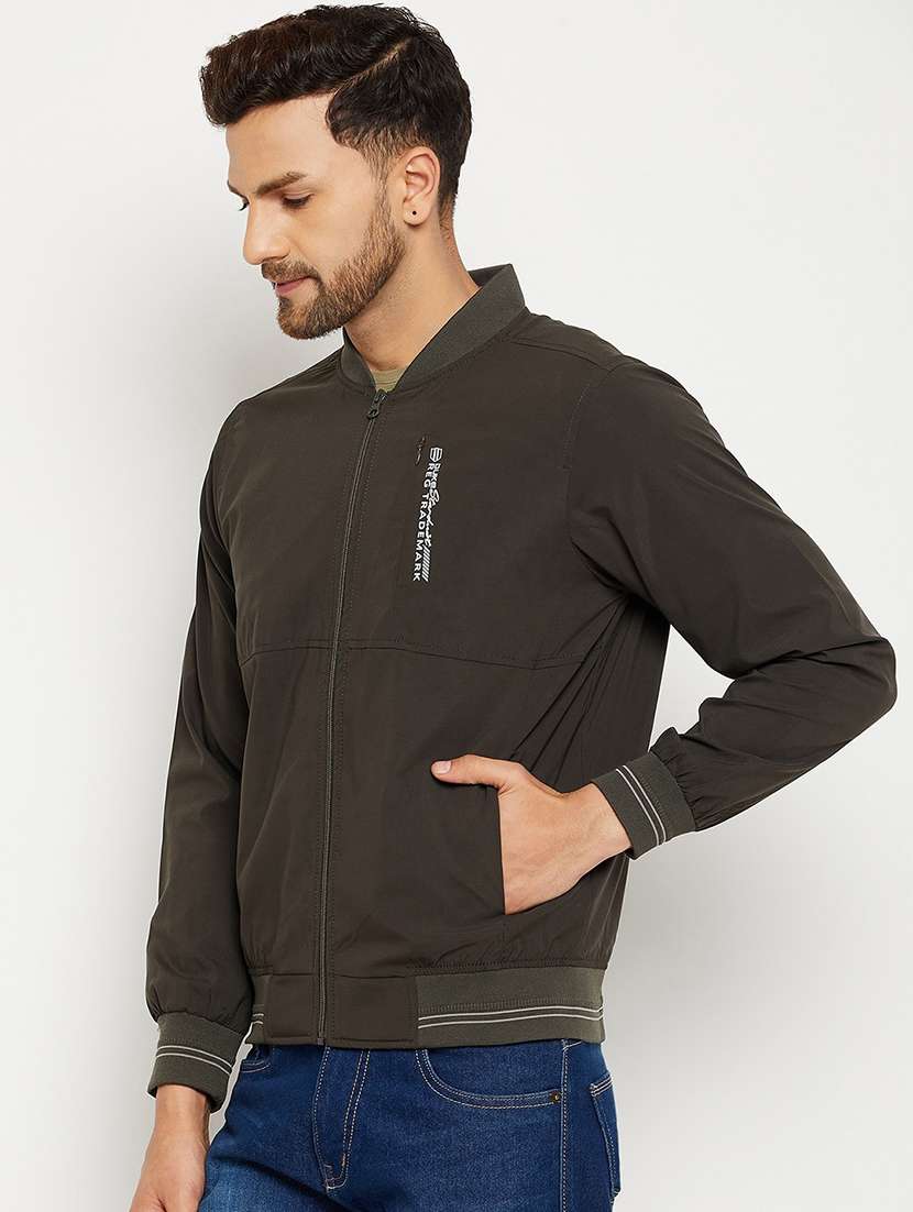 men long sleeve solid biker jacket - 21523583 -  Standard Image - 1