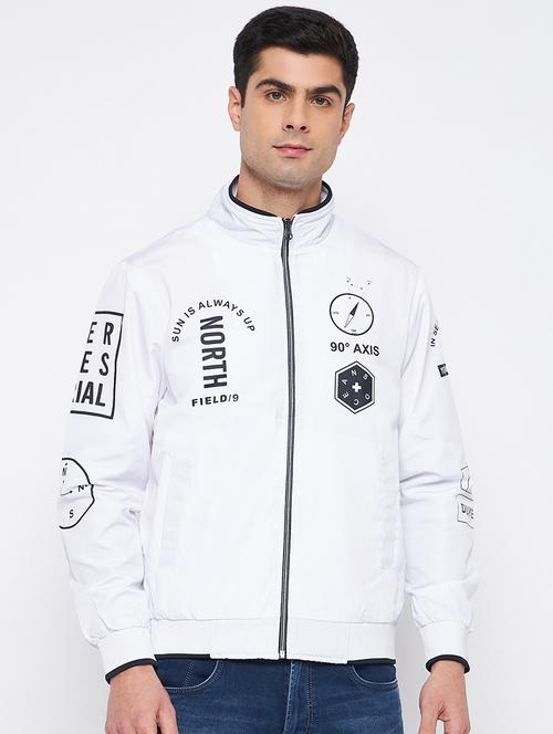 men typography long sleeves biker jacket - 21523587 -  Standard Image - 0