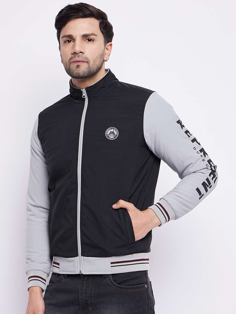 men long sleeve color block casual jacket - 21523602 -  Standard Image - 1