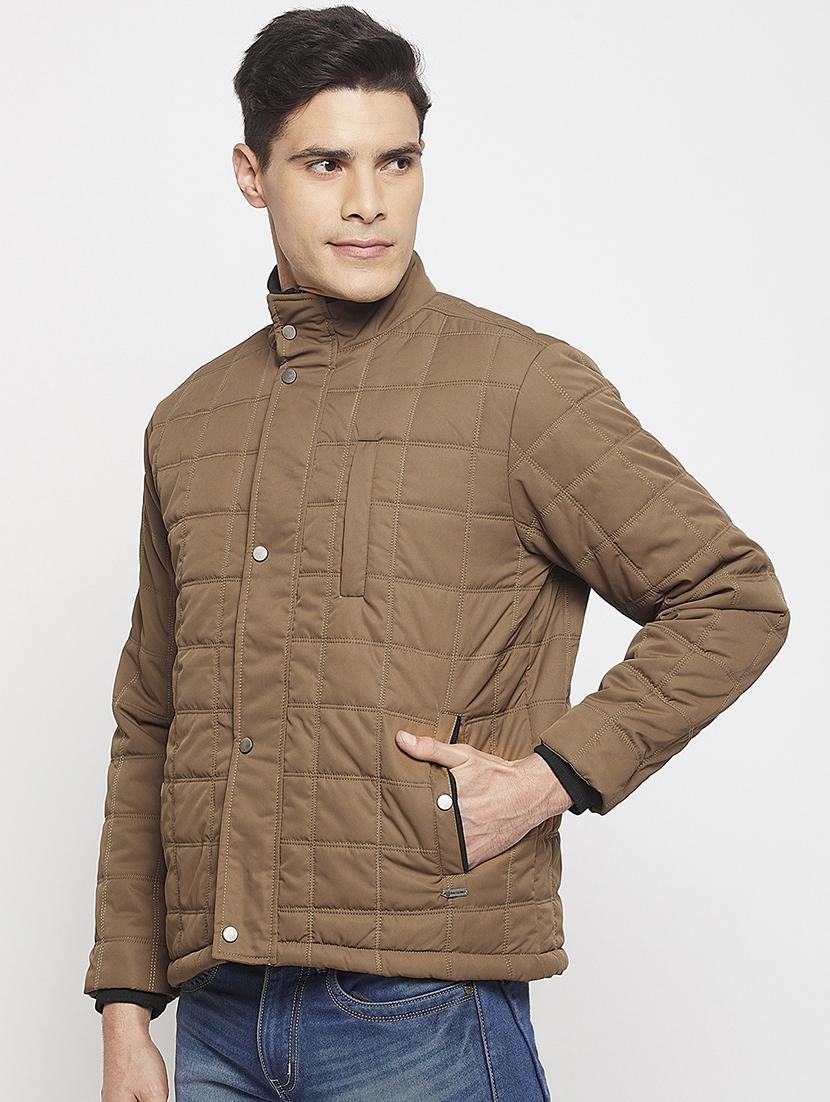 men long sleeve solid quilted jacket - 21523612 - Standard Image - 1
