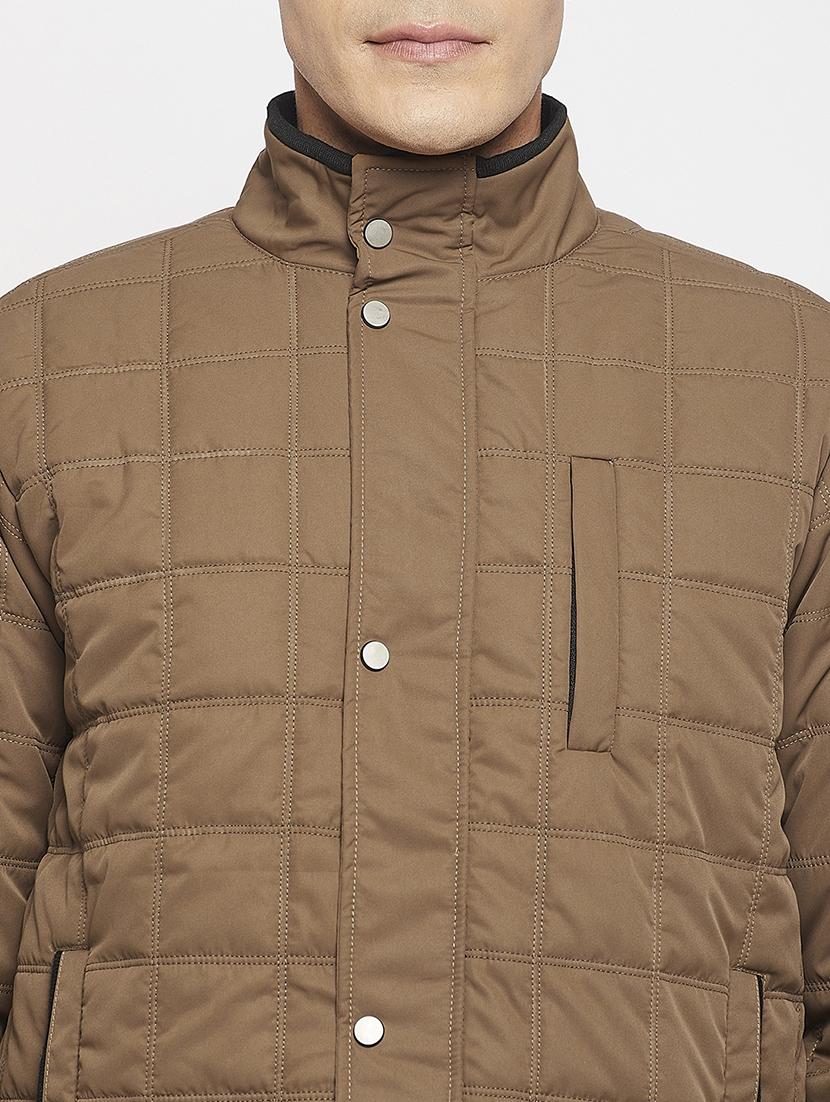 men long sleeve solid quilted jacket - 21523612 - Standard Image - 4