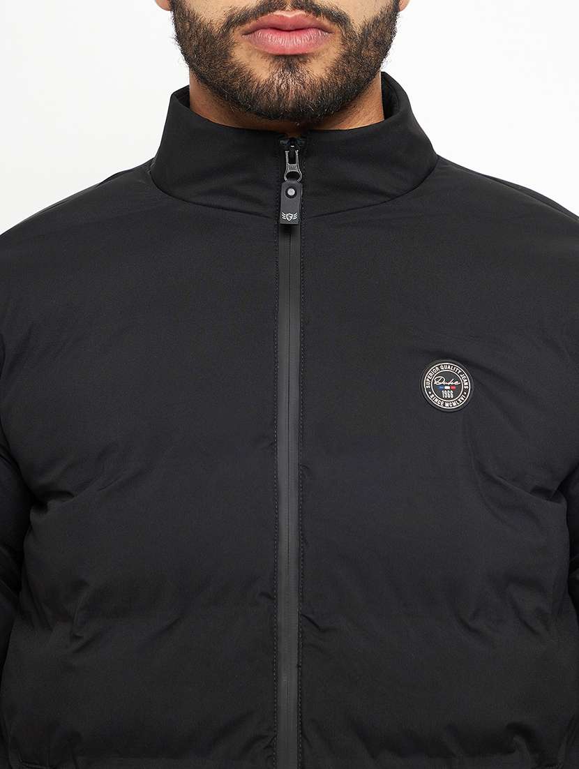 men solids long sleeves quilted jacket - 21523619 -  Standard Image - 4