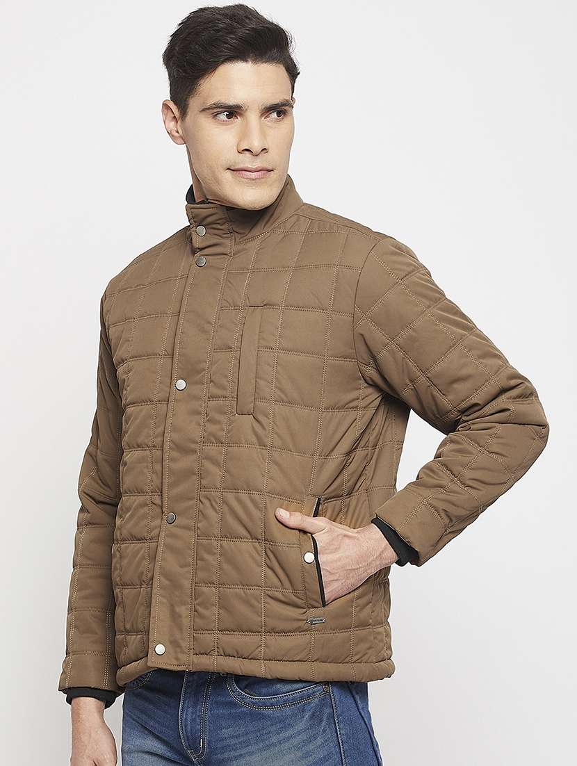 men solid long sleeve quilted jacket - 21523625 -  Standard Image - 1