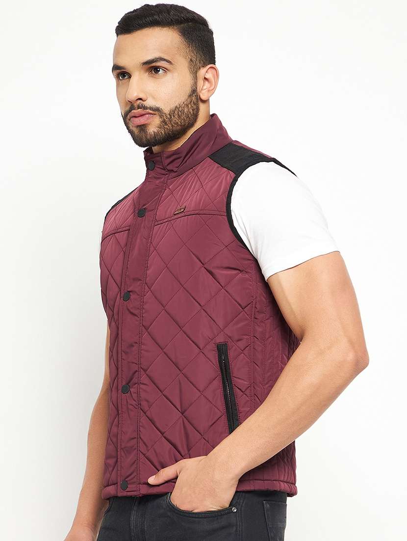 men sleeveless solid quilted jacket - 21523638 -  Standard Image - 1
